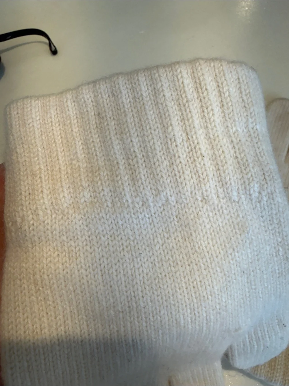 Cashmere Cream Knit Winter Gloves Scotland